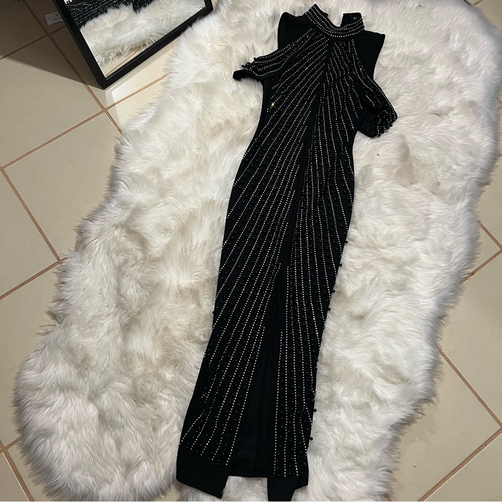 New boutique embellished maxi formal dress size small